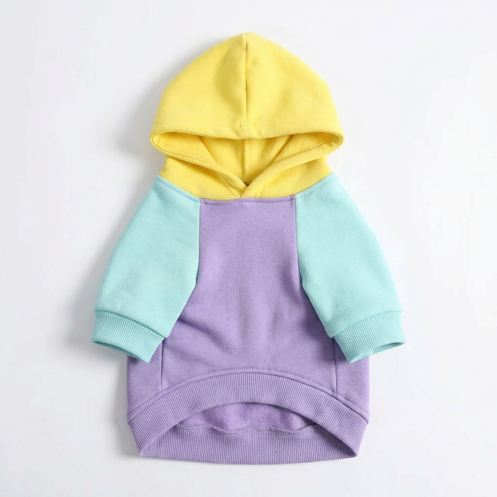 Colorblock Dog Hoodie – Lavender Multi