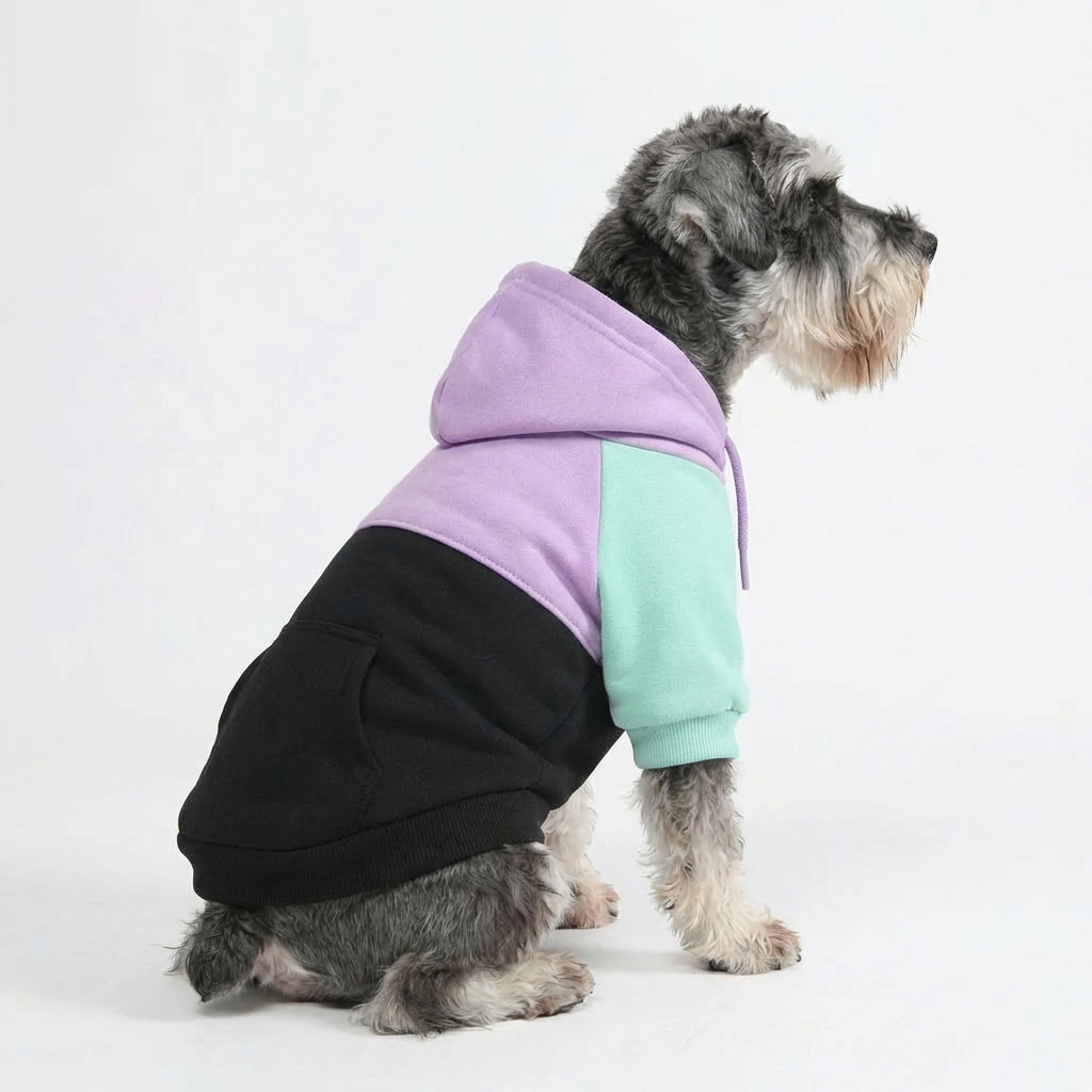Colorblock Dog Hoodie – Black Multi