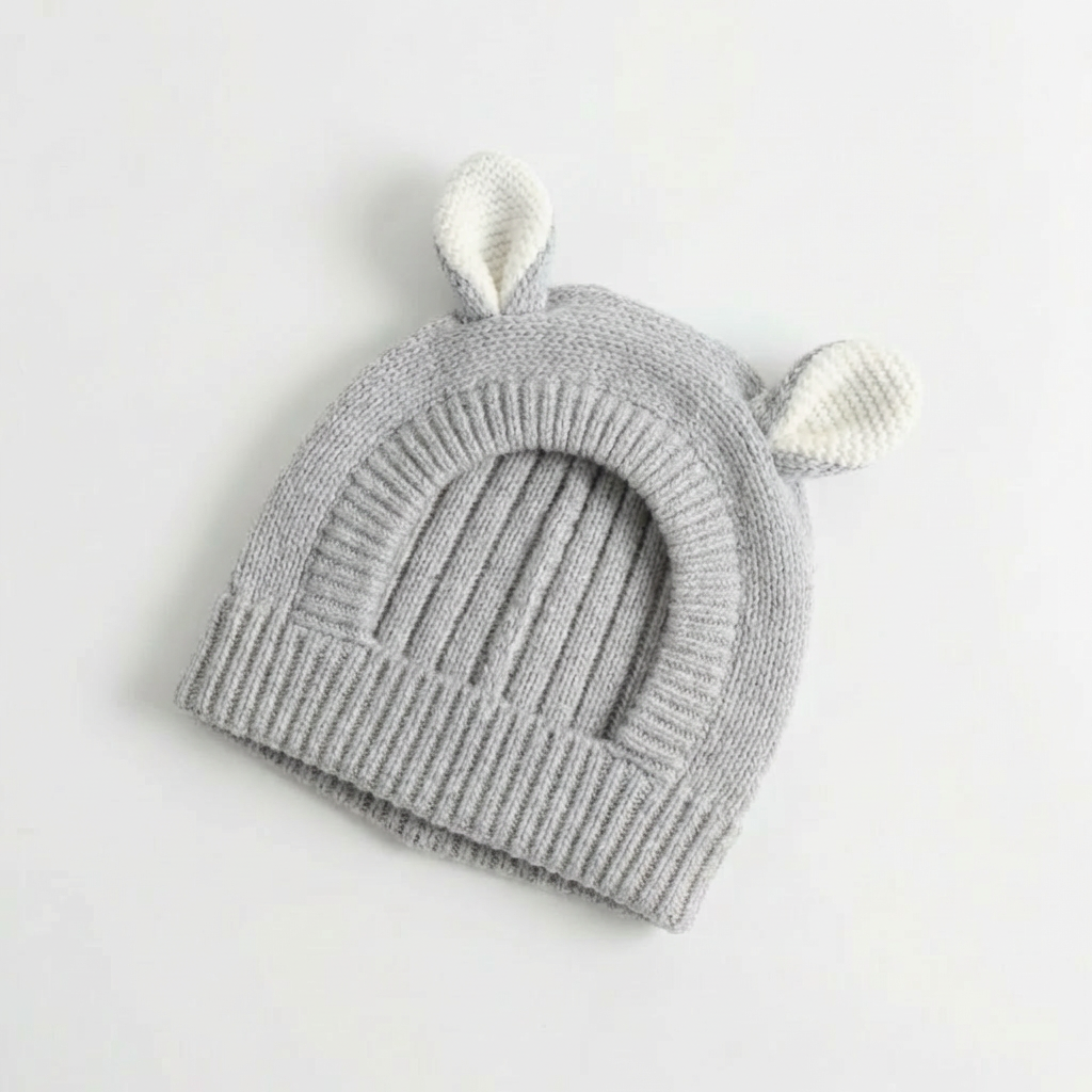 Bear Ear Dog Beanie – Grey