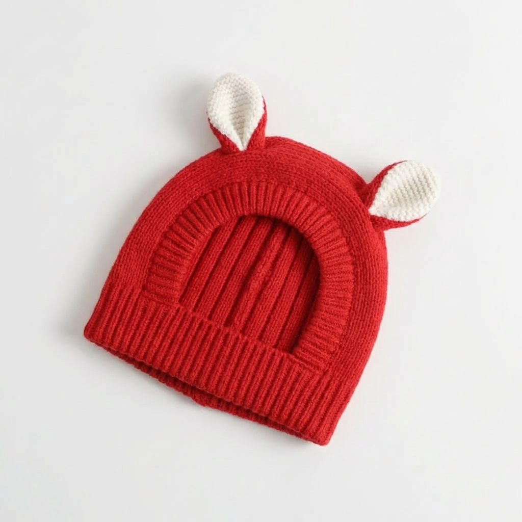Bear Ear Dog Beanie – Red