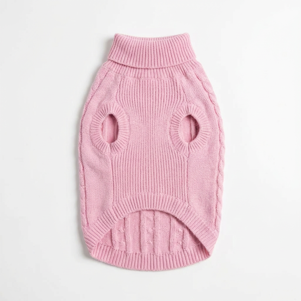 Basic Cable Knit – Baby Pink