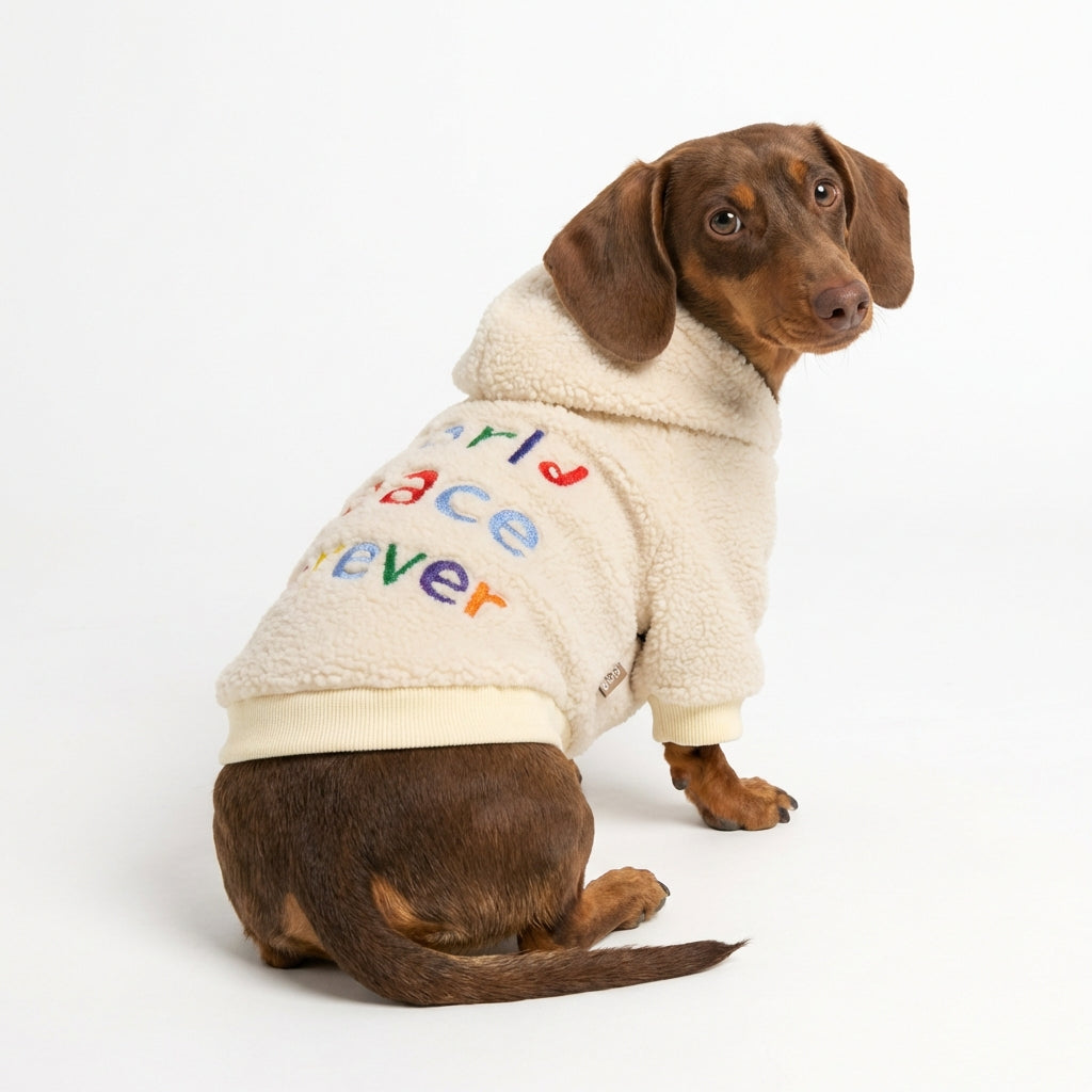 Peace™ Dog Hoodie - Cream