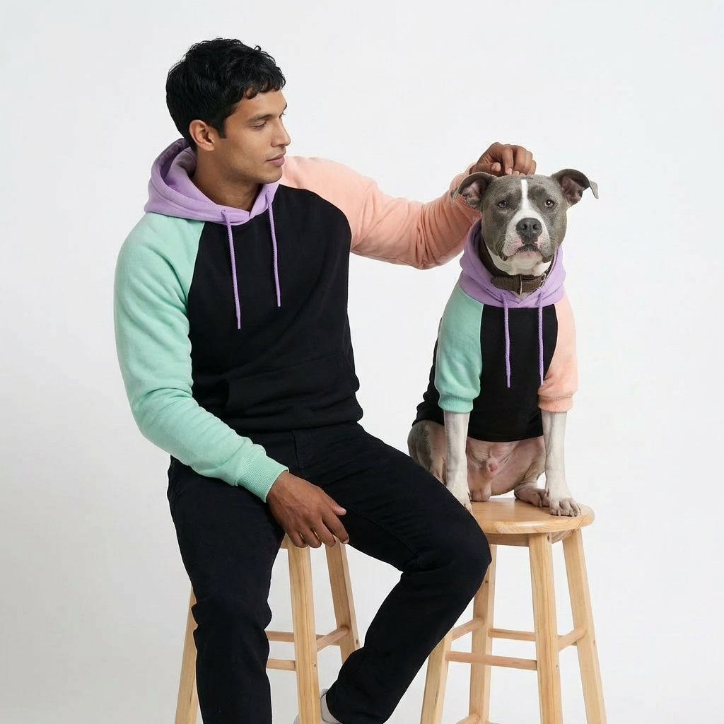 Colorblock Human Hoodie – Black Multi