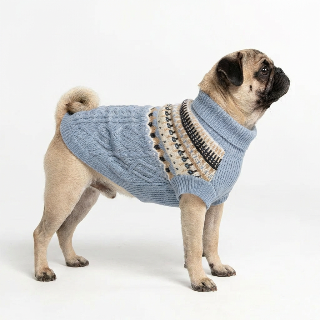 Fair Isle Knit – Slate Blue