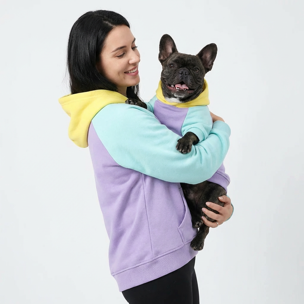 Colorblock Human Hoodie – Lavender Multi