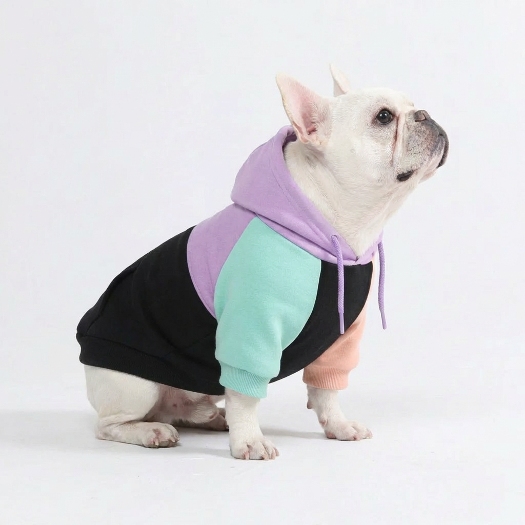 Colorblock Dog Hoodie – Black Multi