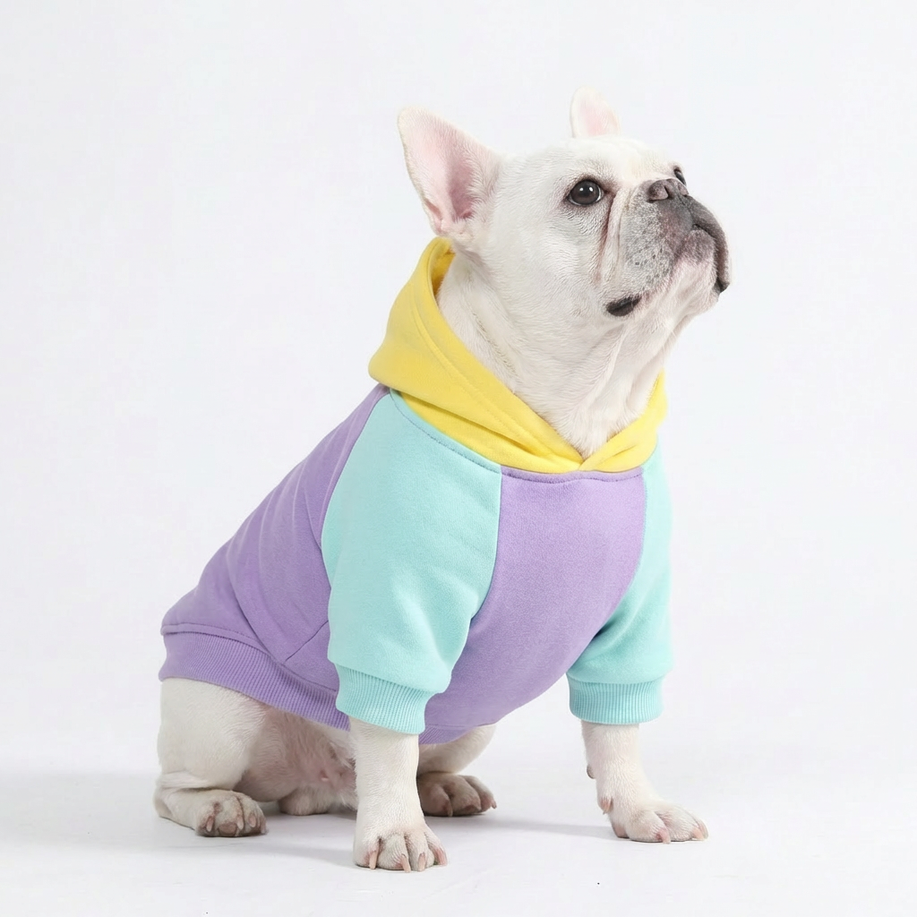 Colorblock Dog Hoodie – Lavender Multi