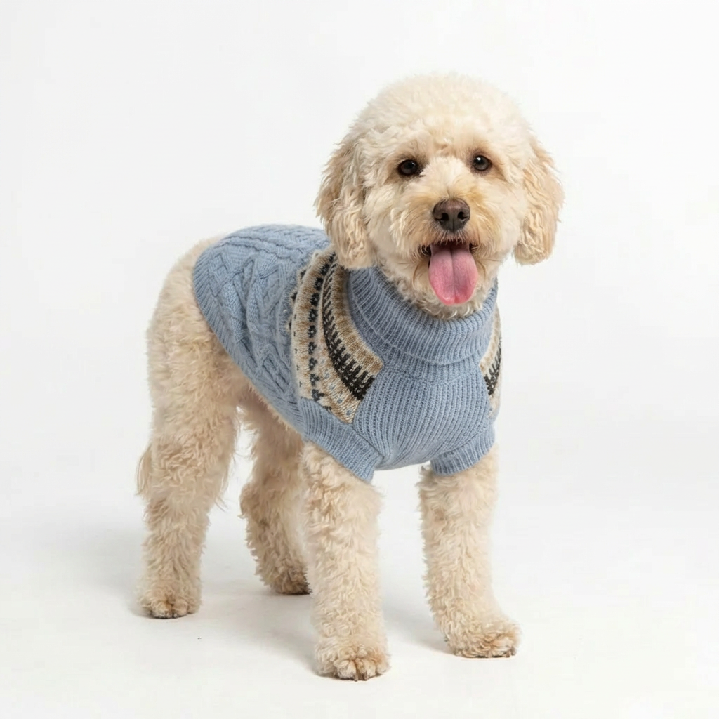 Fair Isle Knit – Slate Blue