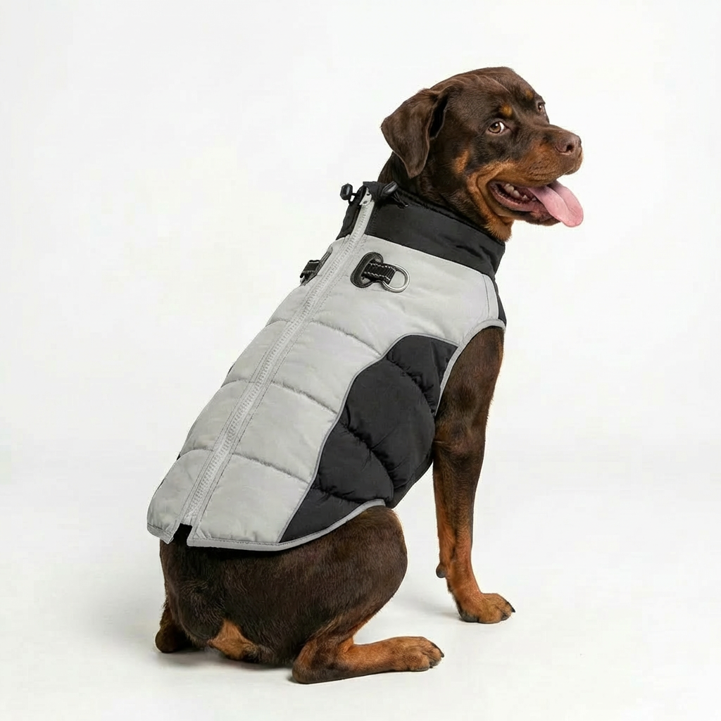Insulated Winter Dog Vest – Black