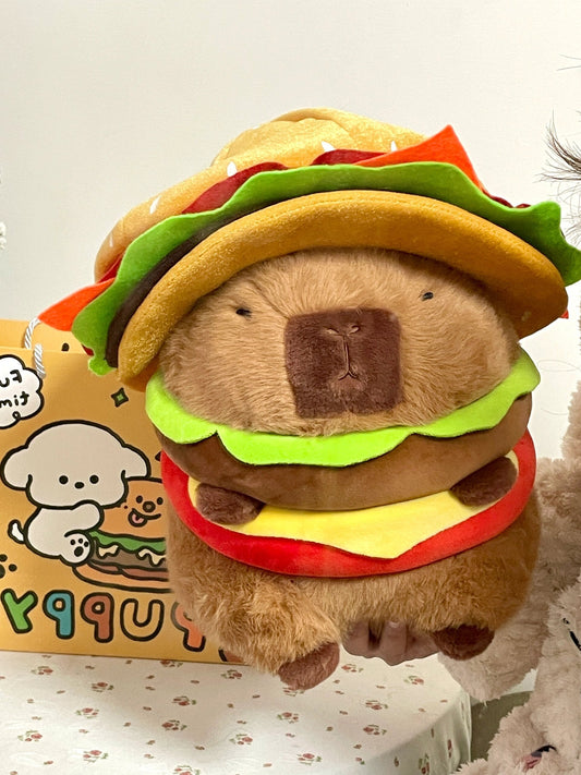 Burger Capybara with Hat
