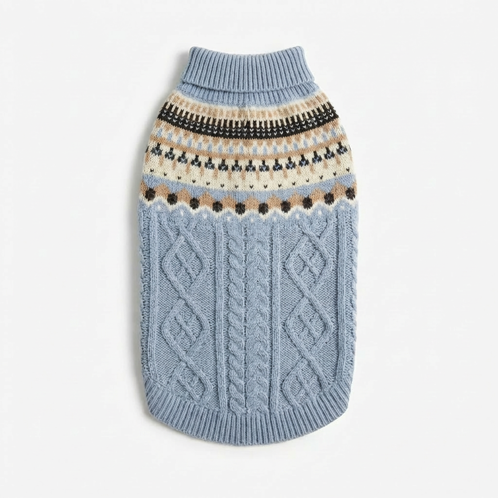 Fair Isle Knit – Slate Blue