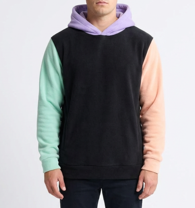Colorblock Human Hoodie – Black Multi