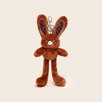 Leopard - print Pull - ear Rabbit Keychain