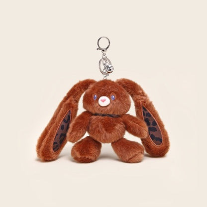 Leopard - print Pull - ear Rabbit Keychain