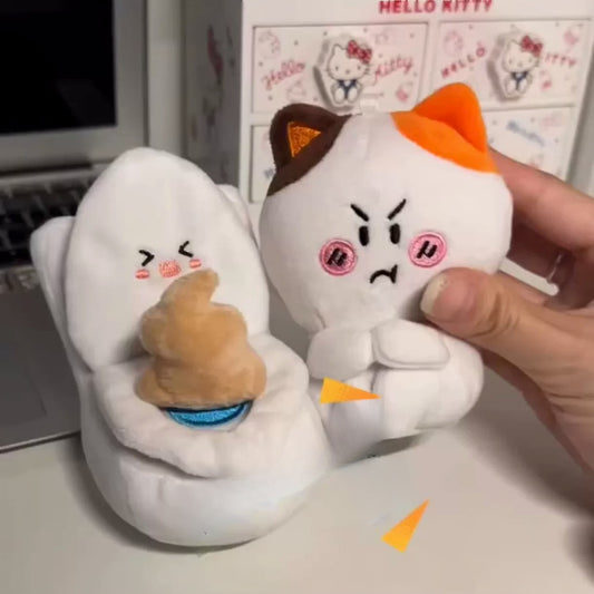 Pooping Kitten & Toilet Plush Set