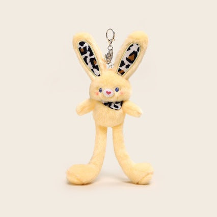 Leopard - print Pull - ear Rabbit Keychain