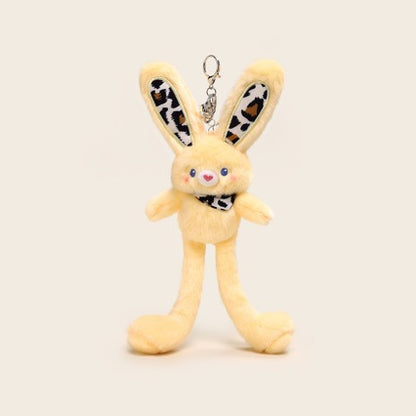 Leopard - print Pull - ear Rabbit Keychain