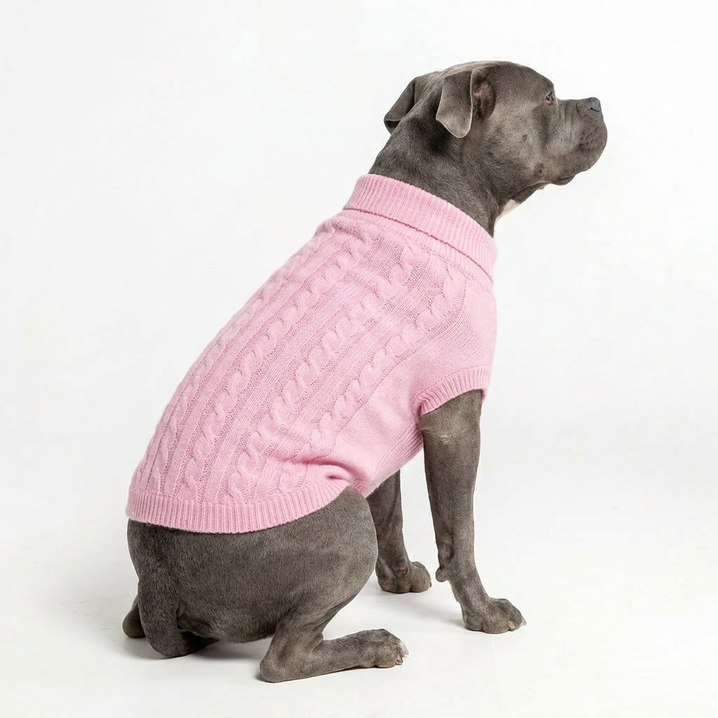 Basic Cable Knit – Baby Pink