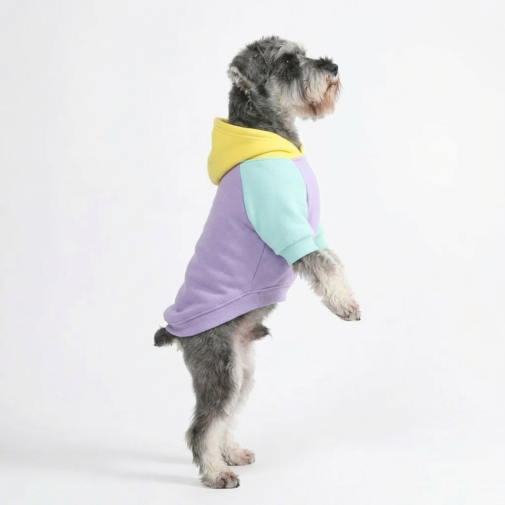 Colorblock Dog Hoodie – Lavender Multi
